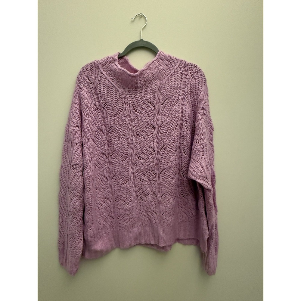 J Crew Purple Pontelle Lightweight Cable Knit Sweater Size XXL 2X Women's